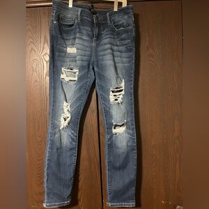 Judy Blue Distressed Women's Blue Denim Jeans